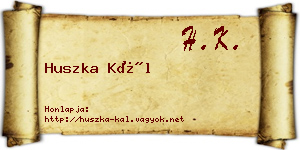 Huszka Kál névjegykártya